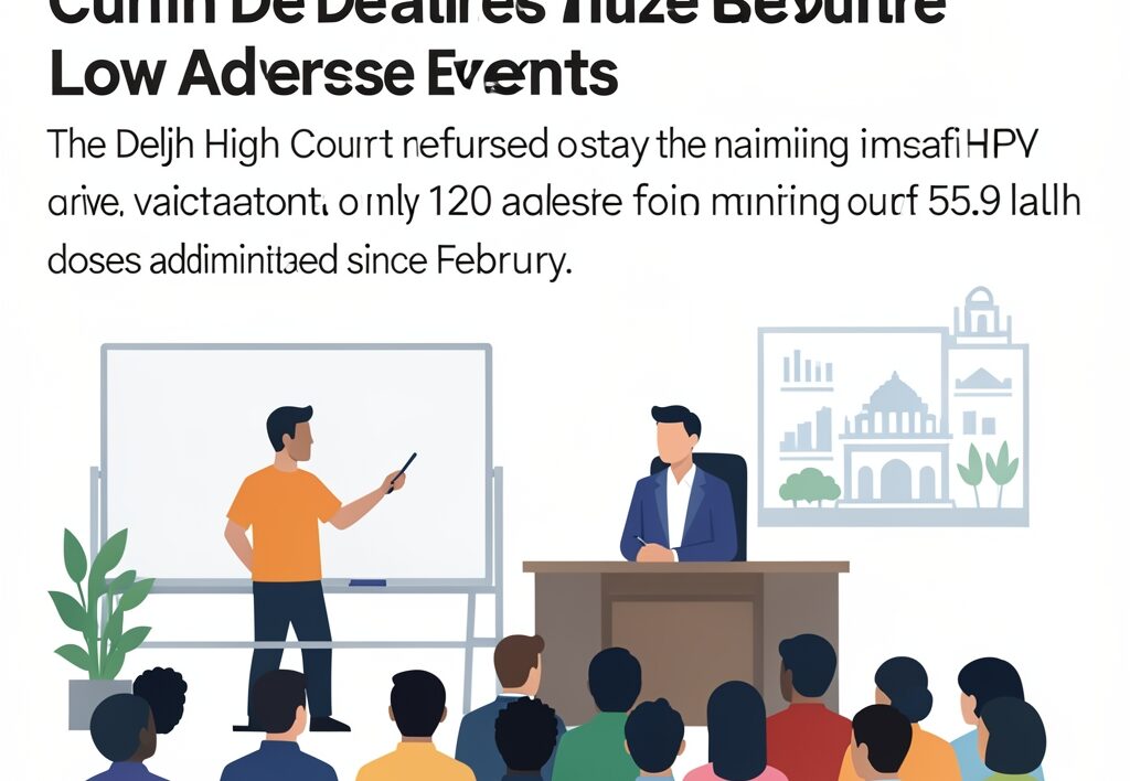 Illustration for HPV vaccine safety: HPV Vaccine Safety in India: High Court Declines Drive Stay as Centre Reports Low Adverse Events