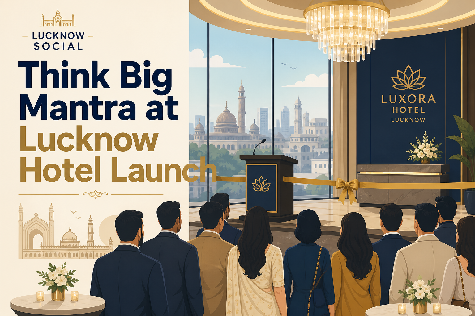 Illustration for Think Big mantra at a Lucknow hotel launch