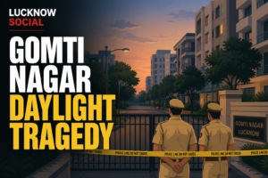 Illustration for Gomti Nagar daylight shooting tragedy in Lucknow