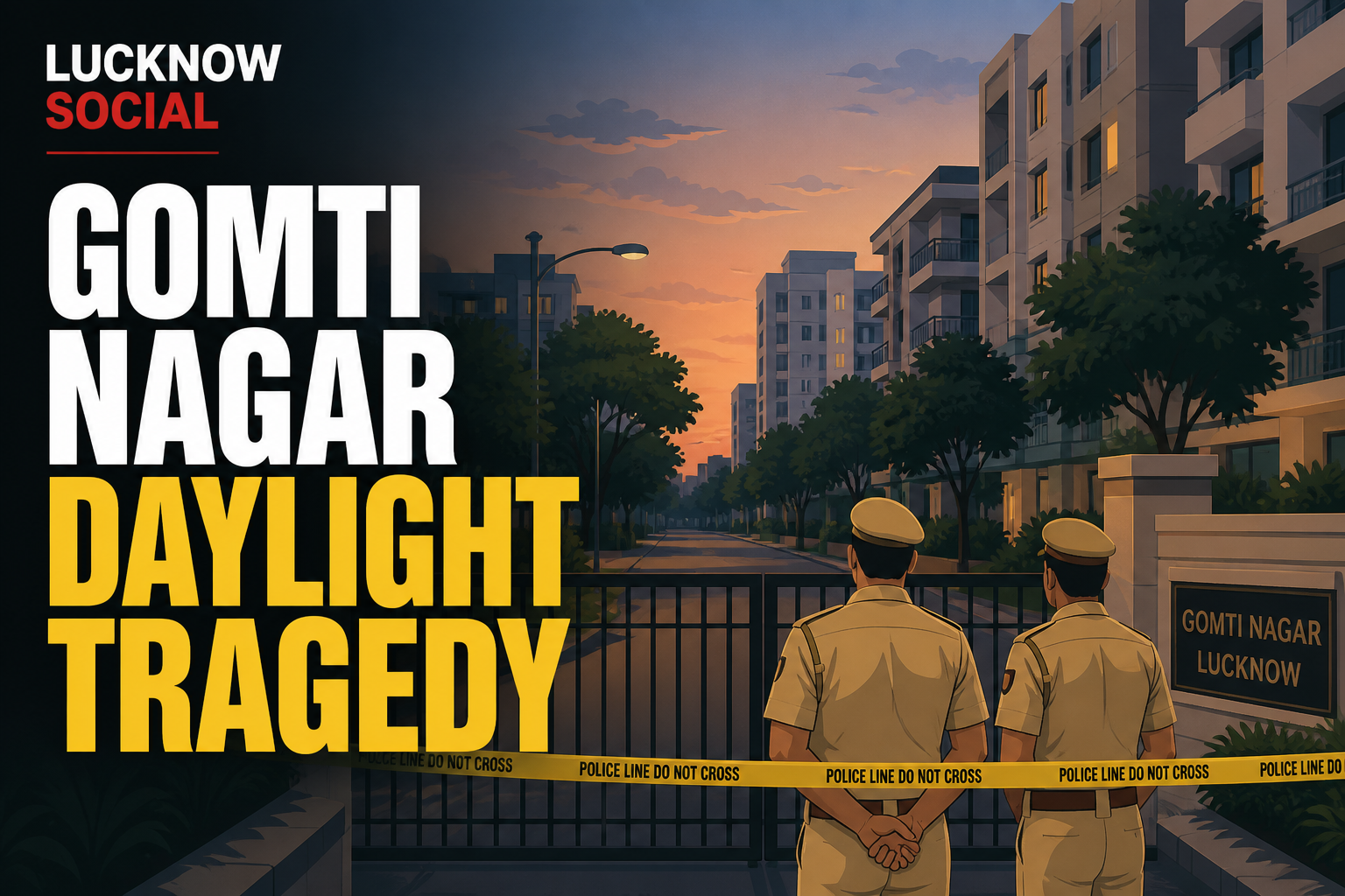 Illustration for Gomti Nagar daylight shooting tragedy in Lucknow