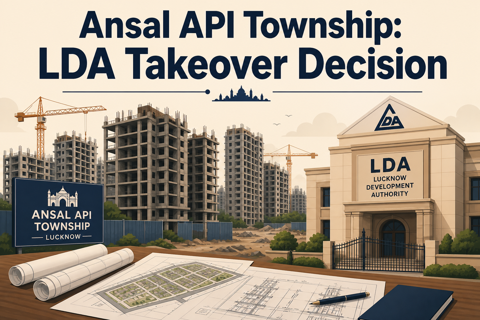 Illustration for Ansal API township LDA takeover decision in Lucknow