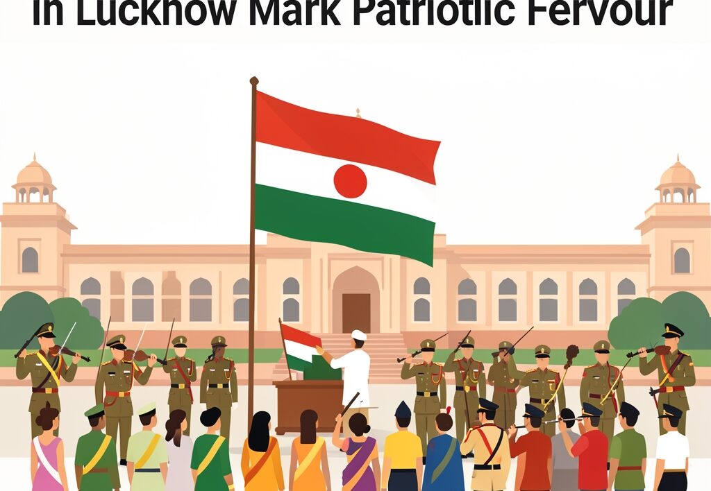 Illustration for 80th Independence Day celebrations in Lucknow: 80th Independence Day celebrations in Lucknow Mark Patriotic Fervour