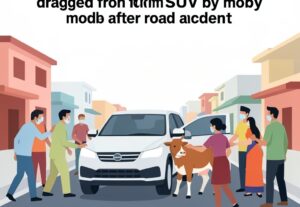 Illustration for Badaun doctor assault: Badaun doctor assault: Government physician dragged from SUV by mob after road accident
