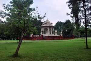 Marble memorial to Begum Hazrat Mahal in the Hazratganj park named after her, Lucknow