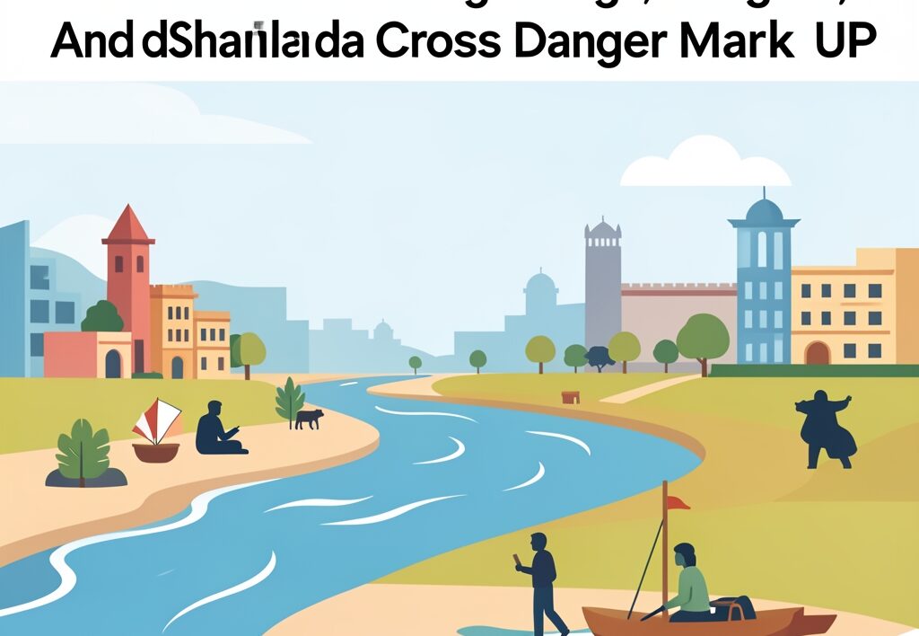 Illustration for CWC flood warning: CWC Flood Warning: Ganga, Ghaghra, And Sharda Cross Danger Mark in UP