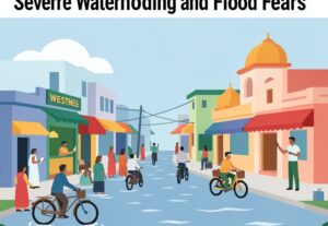 Illustration for Heavy rain Western UP: Heavy Rain Western UP Triggers Severe Waterlogging and Flood Fears