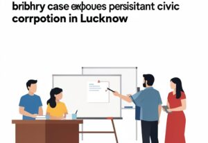 Illustration for LDA engineer arrest: LDA engineer arrest in ₹7.5 lakh bribery case exposes persistent civic corruption in Lucknow
