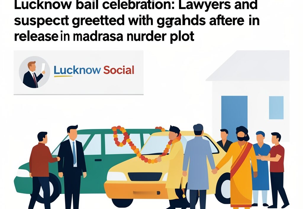 Lucknow bail celebration: Lawyers and suspect greeted with garlands after release in madrasa murder plot