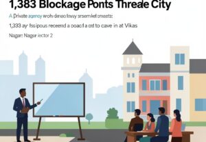 Illustration for Lucknow drain network: Lucknow Drain Network Exposed: 1,383 Blockage Points Threaten City