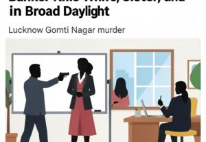 Illustration for Lucknow Gomti Nagar murder: Lucknow Gomti Nagar Murder: Banker Kills Wife, Sister, and Self in Broad Daylight