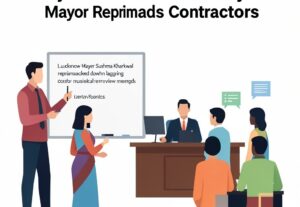 Illustration for Lucknow municipal projects: Lucknow Municipal Projects Face Scrutiny as Mayor Reprimands Contractors