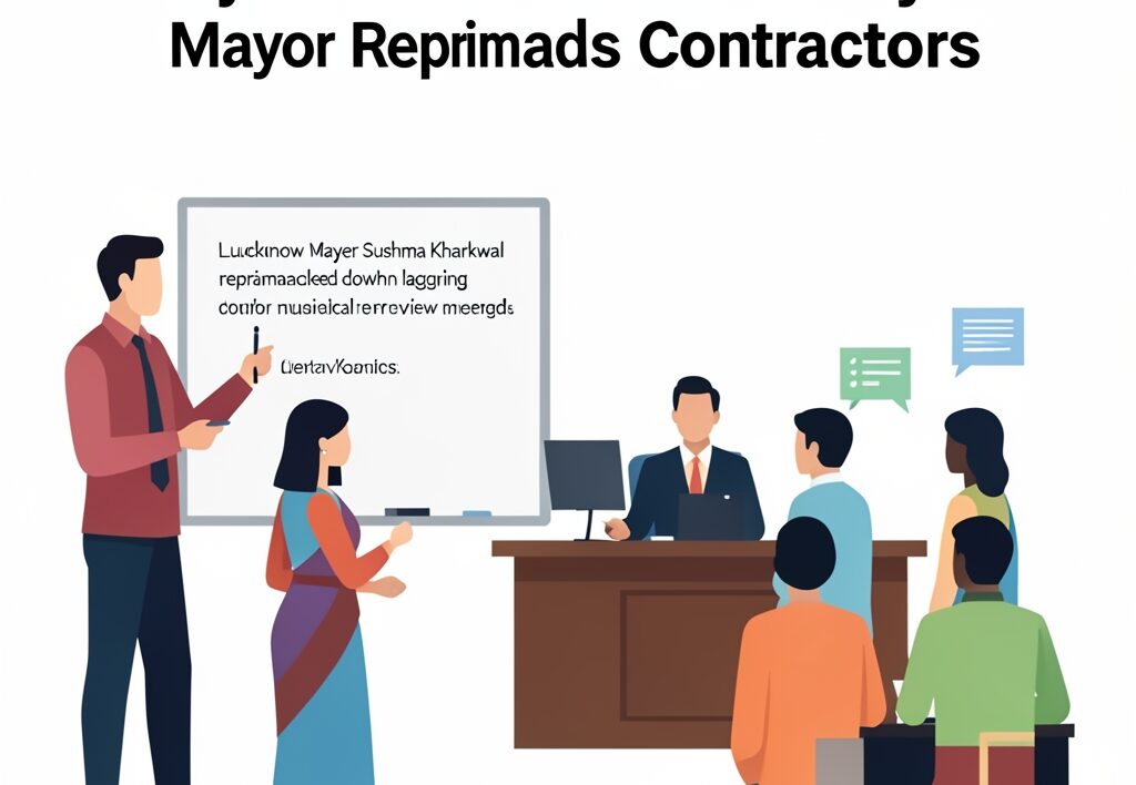 Illustration for Lucknow municipal projects: Lucknow Municipal Projects Face Scrutiny as Mayor Reprimands Contractors