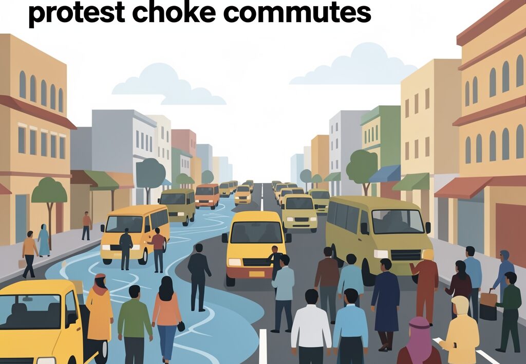 Illustration for Lucknow traffic chaos: Lucknow traffic chaos hits the city as rain, road cave-in and protest choke commutes