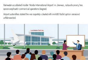 Illustration for Noida Airport waterlogging: Noida Airport waterlogging sparks fresh infrastructure debates across Uttar Pradesh