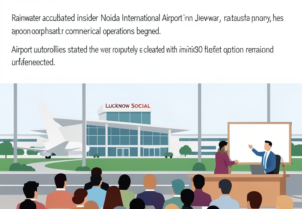 Illustration for Noida Airport waterlogging: Noida Airport waterlogging sparks fresh infrastructure debates across Uttar Pradesh