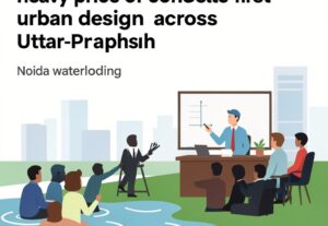 Illustration for Noida waterlogging: Noida waterlogging exposes the heavy price of concrete-first urban design across Uttar Pradesh