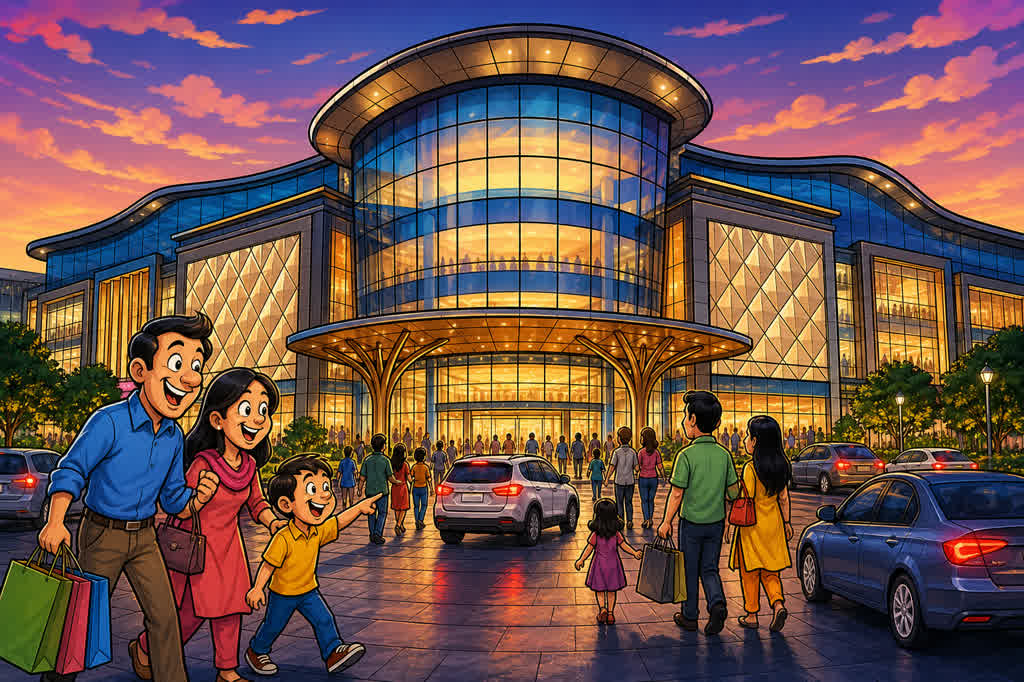 Caricature of Phoenix Palassio mall in Gomti Nagar, Lucknow