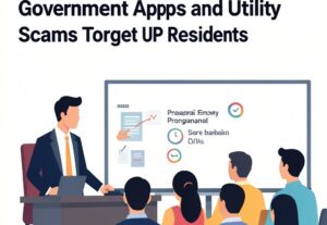 Illustration for Prayagraj cyber fraud: Prayagraj Cyber Fraud: Fake Government Apps and Utility Scams Target UP Residents