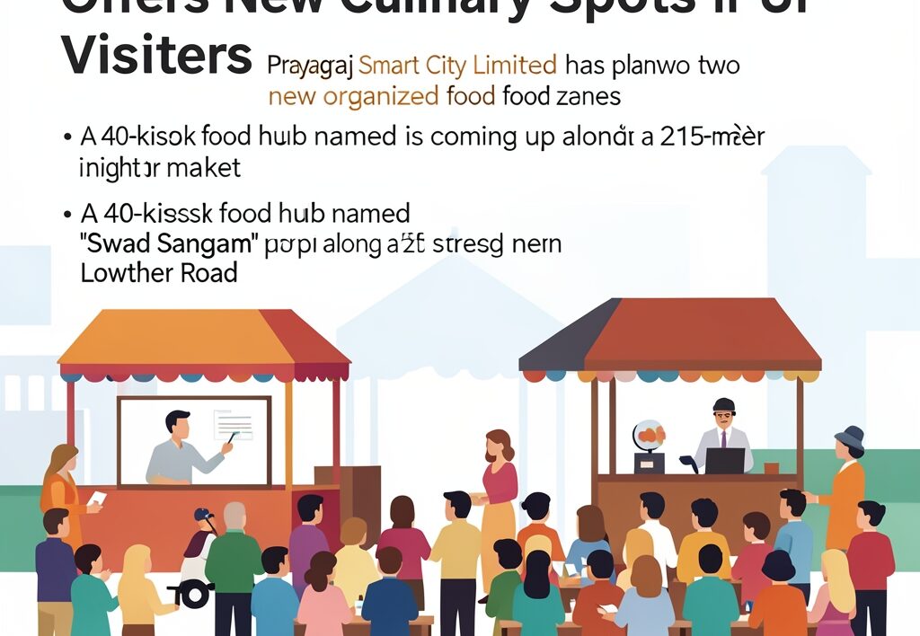 Illustration for Prayagraj food hubs: Prayagraj Food Hubs Expansion Offers New Culinary Spots for UP Visitors