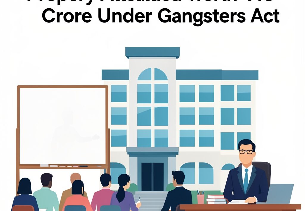 Illustration for Prayagraj vehicle theft kingpin property: Prayagraj Vehicle Theft Kingpin Property Attached Worth ₹15 Crore Under Gangsters Act