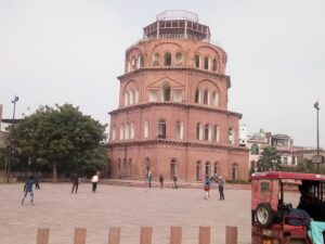 Four-storey unfinished Satkhanda brick watchtower on the Hussainabad ground in Lucknow