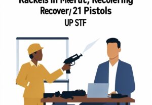 Illustration for UP STF: UP STF Busts Illegal Firearms Racket in Meerut, Recovering 21 Pistols