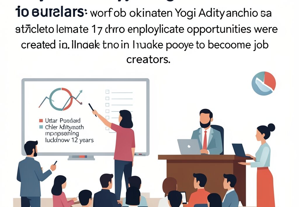 Illustration for UP youth employment: UP youth employment shift: Yogi Adityanath says young Indians are becoming job creators
