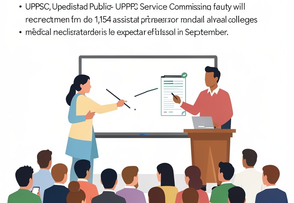 Illustration for UPPSC medical college recruitment: UPPSC Medical College Recruitment: State Aims to Fill 1,154 Assistant Professor Posts