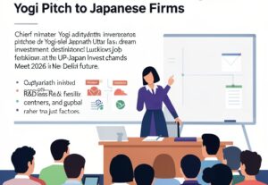 Illustration for Uttar Pradesh investment destination: Uttar Pradesh Investment Destination: Yogi Pitch to Japanese Firms