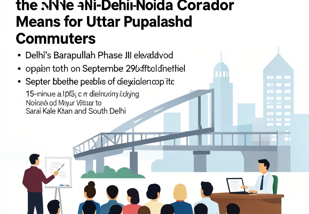 Illustration for Barapullah Phase III: Barapullah Phase III Opening: What the New Delhi-Noida Corridor Means for Uttar Pradesh Commuters
