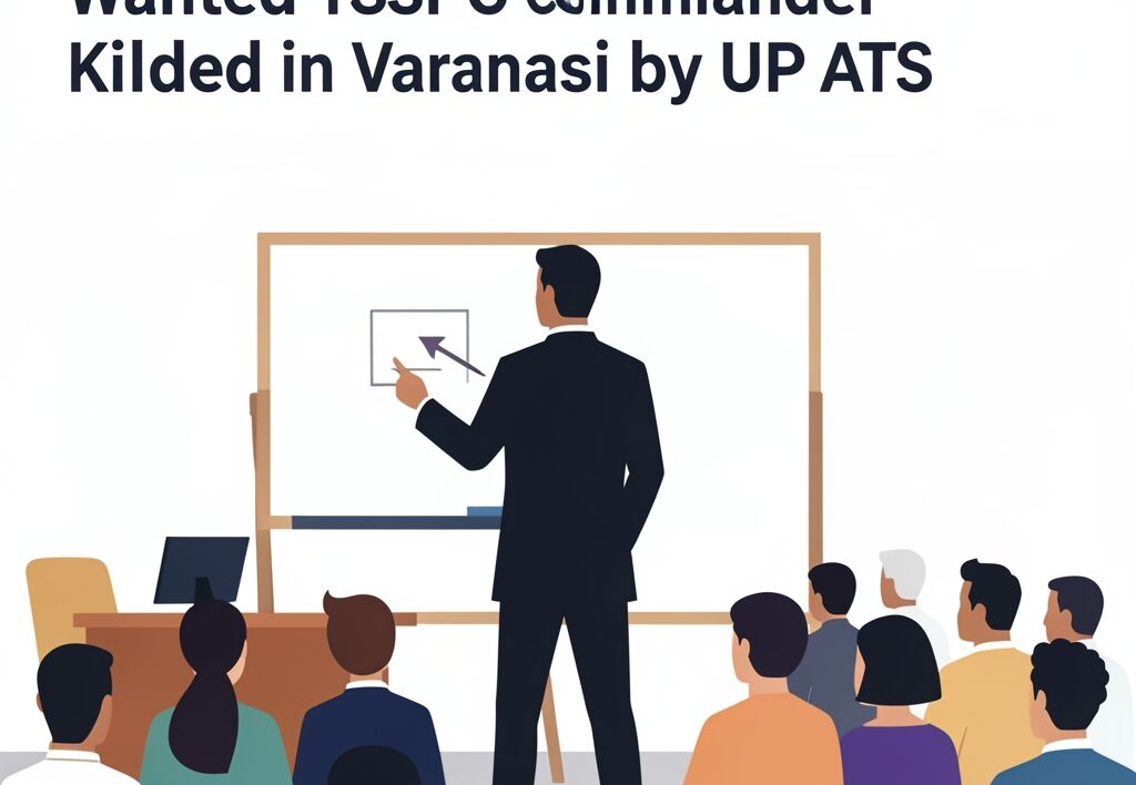 Illustration for Brajesh Ganjhu encounter: Brajesh Ganjhu Encounter: Wanted TSPC Commander Killed in Varanasi by UP ATS