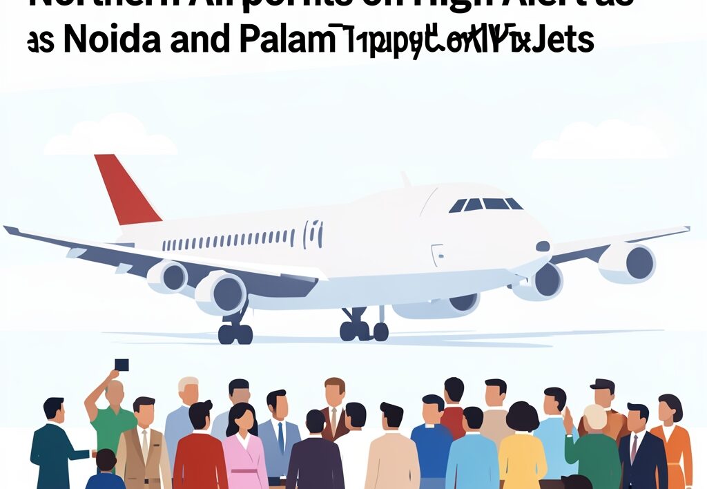 Illustration for BRICS Summit air traffic: BRICS Summit Air Traffic Puts Northern Airports on High Alert as Noida and Palam Tapped for VIP Jets