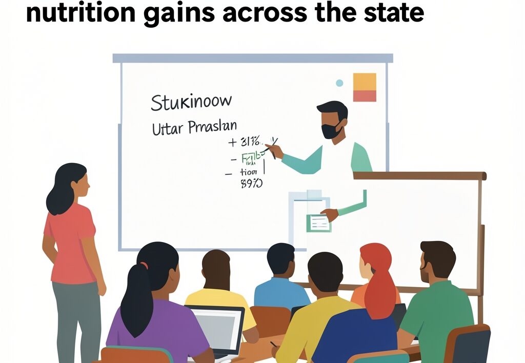 Illustration for Child stunting Uttar Pradesh: Child stunting Uttar Pradesh drops: NFHS-6 reveals major nutrition gains across the state