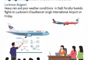 Illustration for Lucknow Airport: Delhi Flight Diversions to Lucknow Airport Highlight Regional Aviation Pressures