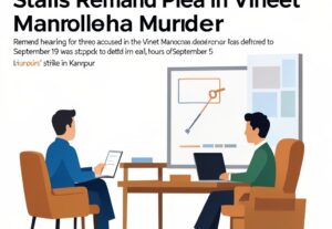 Illustration for Kanpur lawyers strike: Kanpur Lawyers Strike Stalls Remand Plea in Vineet Manocha Murder