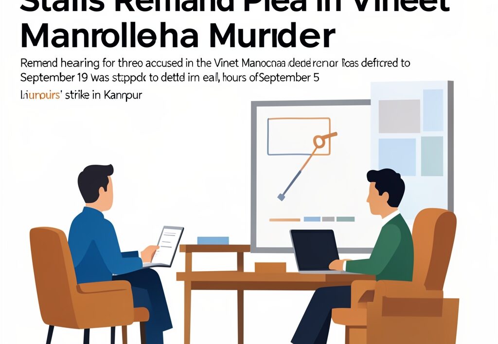 Illustration for Kanpur lawyers strike: Kanpur Lawyers Strike Stalls Remand Plea in Vineet Manocha Murder