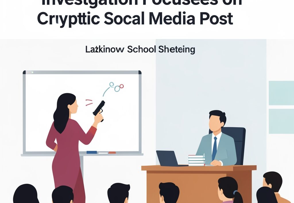 Illustration for Lakhimpur Kheri School Shooting: Lakhimpur Kheri School Shooting Investigation Focuses on Cryptic Social Media Post