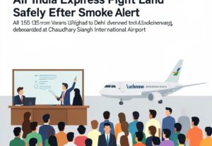 Illustration for Lucknow airport emergency landing: Lucknow Airport Emergency Landing: Air India Express Flight Lands Safely After Smoke Alert