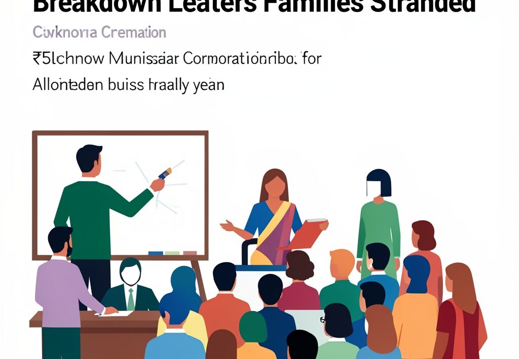 Illustration for Lucknow electric cremation: Lucknow Electric Cremation Machines Breakdown Leaves Families Stranded