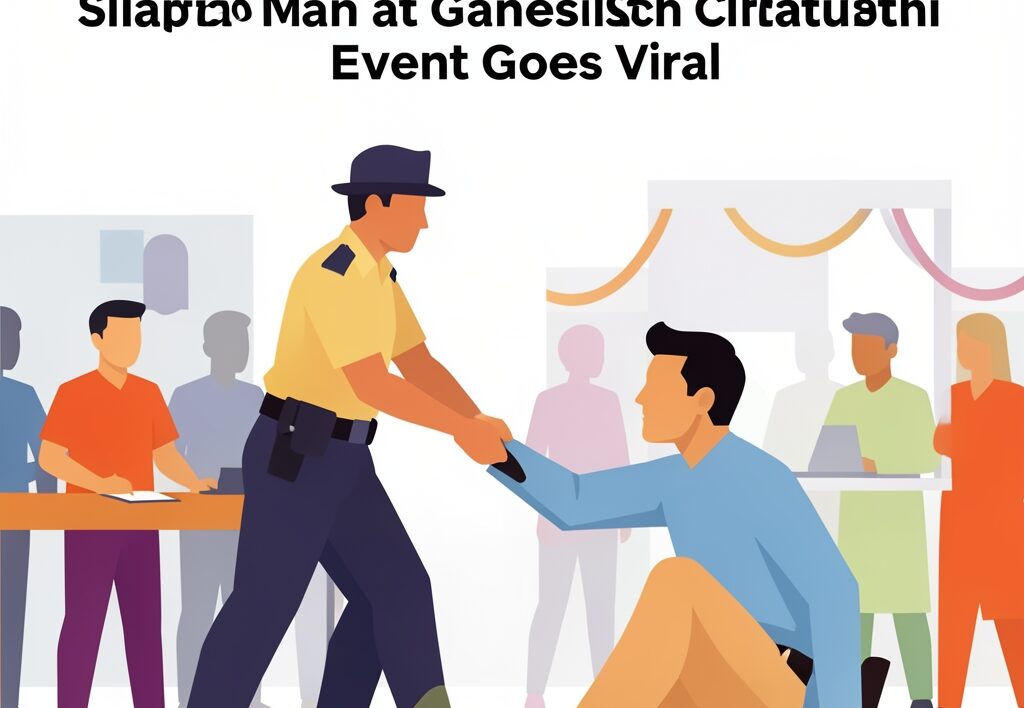 Illustration for Lucknow Police sub-inspector: Lucknow Police Sub-Inspector Under Fire After Video of Slapping Man at Ganesh Chaturthi Event Goes Viral