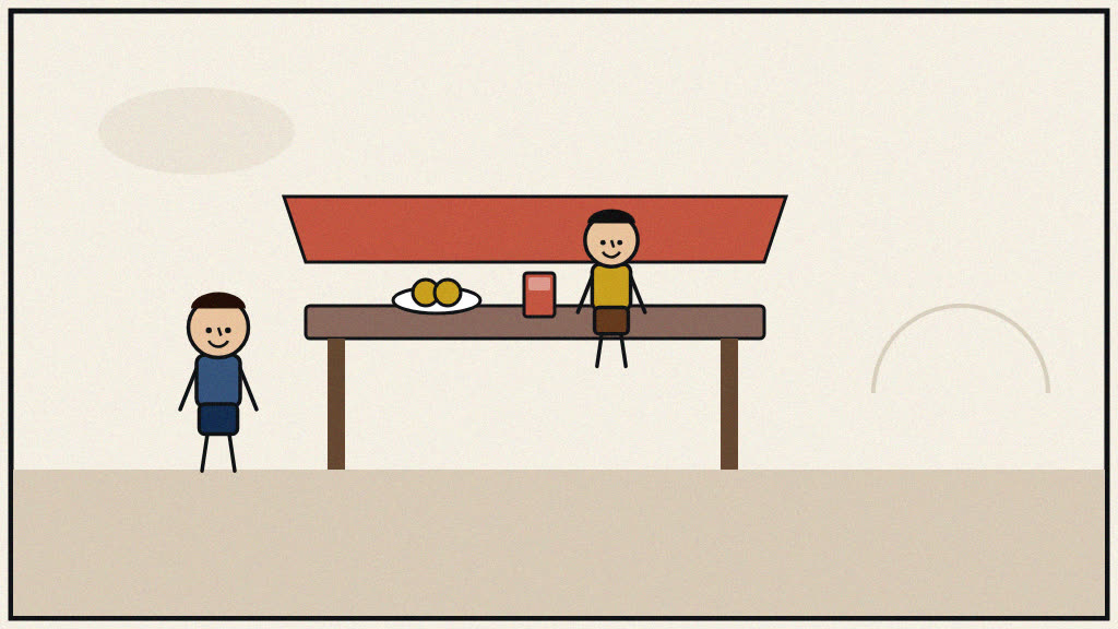 Newspaper editorial cartoon of a Lucknow street breakfast with kachori and chai