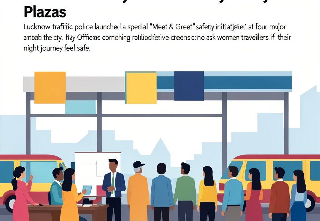 Illustration for Lucknow traffic police: Lucknow Traffic Police Roll Out New Meet and Greet Safety Initiative at City Toll Plazas