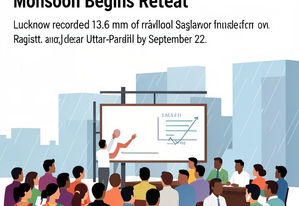 Illustration for Lucknow weather: Lucknow Weather: Daylong Rain as Monsoon Begins Retreat