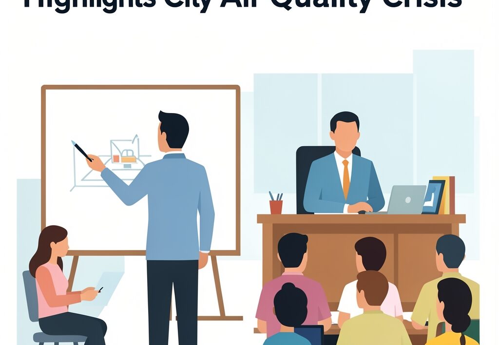 Illustration for Lucknow youth asthma: Lucknow Youth Asthma Surge Highlights City Air Quality Crisis