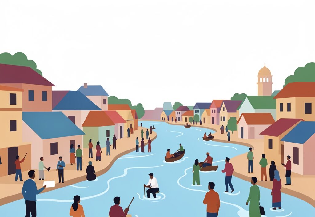 Illustration for Pandu river flood: Pandu river flood impacts thousands in Kanpur while Lucknow weighs 40,000 e-rickshaw crackdown