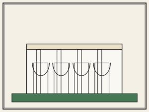 Editorial cartoon of Safed Baradari white pavilion arches