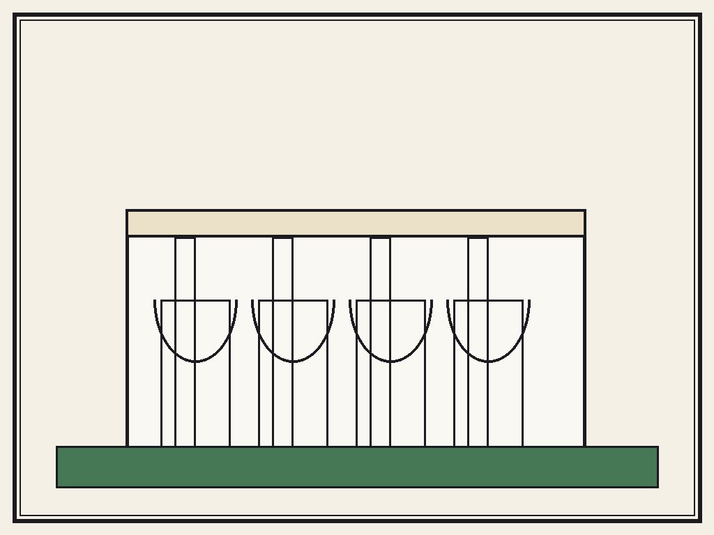 Editorial cartoon of Safed Baradari white pavilion arches