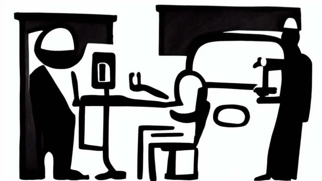 Newspaper editorial cartoon of a sparse hotel-room police check with cards on a table