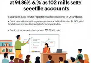 Illustration for Sugarcane dues in Uttar Pradesh: Sugarcane dues in Uttar Pradesh cleared at 94.86% as 102 mills settle accounts