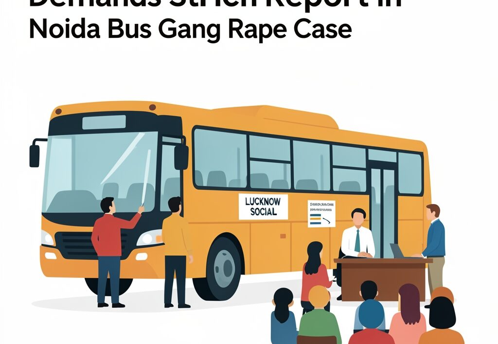 Illustration for UP State Women’s Commission: UP State Women’s Commission Demands Strict Report in Noida Bus Gang Rape Case